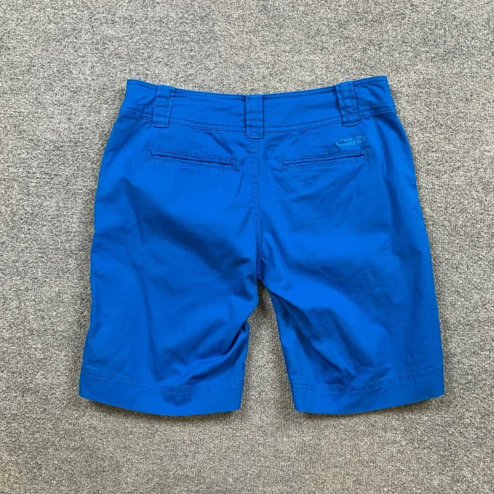 Crazy Shirts Shorts Women 4 Mid Rise Bermuda Stretch Cotton Pocket Zip Fly Chino